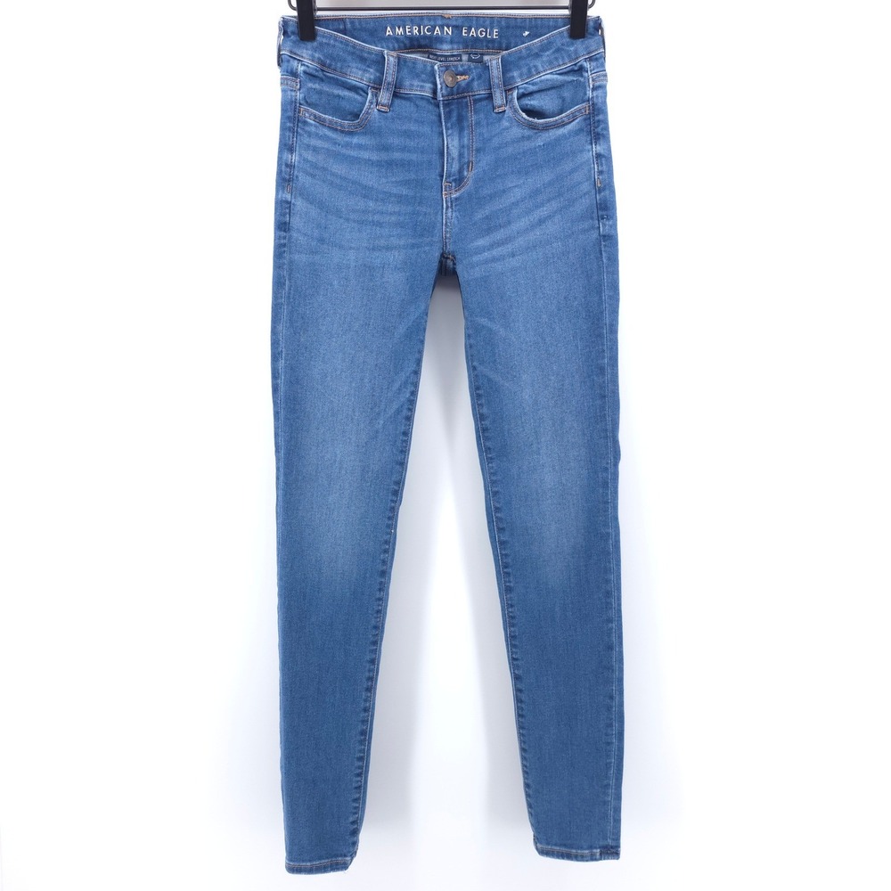 American Eagle Women Jegging Next Level Stretch‎ 0 Blue Medium Wash Denim Jeans